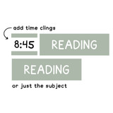 Modern Terrazzo schedule cling shown with a matching time cling or as the subject only