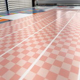 pink and purple checkered whiteboard cling border