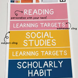 Customizable classroom subject labels in Retro Brights color scheme Customizable classroom subject labels in Retro Brights color scheme