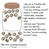 Earth Tones marble jar cling, 9 by 6 inches, with marbles and a 7-inch goal cling