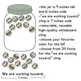 Modern Terrazzo marble jar cling, 9 by 6 inches, with marbles and a 7-inch goal cling