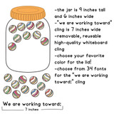 Totally Custom marble jar cling, 9 by 6 inches, with marbles and a 7-inch goal cling
