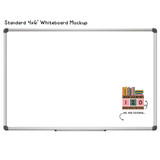 Retro Brights classroom book counter clings shown to scale on a 4x6 foot whiteboard mockup