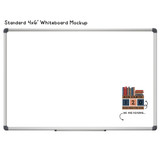 Varsity Stripes classroom book counter clings shown to scale on a 4x6 foot whiteboard mockup