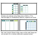 blue and green whiteboard cling dividers