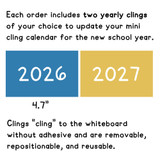 mini cling calendar yearly update