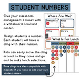 Students move their number cling to show where they are and their lunch choice