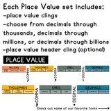 retro brights place value whiteboard clings