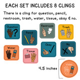 retro brights whiteboard clings showing hand signals for classroom management