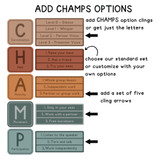 earth tones CHAMPS whiteboard display