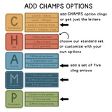 happy camper CHAMPS whiteboard display