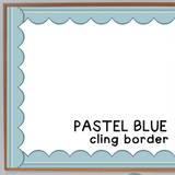 Pastel Blue style Pastel scalloped whiteboard cling border framing a whiteboard