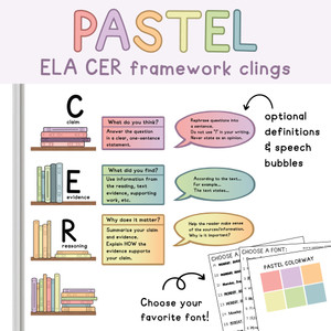 CER ELA framework whiteboard clings