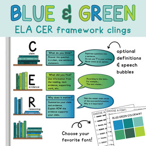 CER ELA framework whiteboard clings
