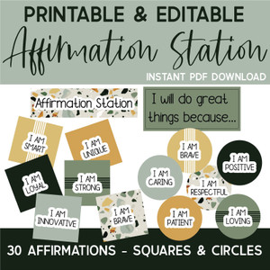 printable modern terrazzo affirmation station printable modern terrazzo affirmation station