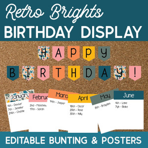 Retro Brights Bulletin Board Letters – Printable PDF
