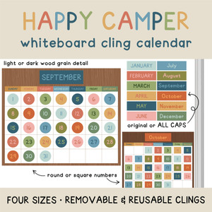 happy camper whiteboard calendar clings happy camper whiteboard calendar clings
