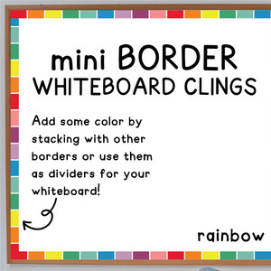rainbow mini whiteboard cling borders rainbow mini whiteboard cling borders