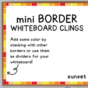 Sunset square mini whiteboard cling border framing a whiteboard