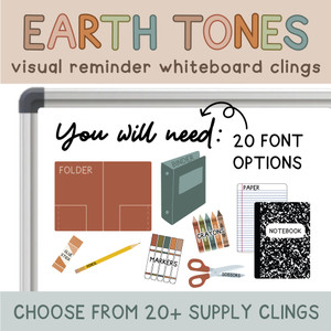 Earth Tones You Will Need school supply whiteboard clings