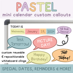 pastel calendar callout clings pastel calendar callout clings