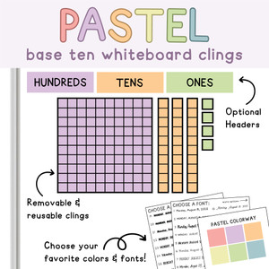 pastel base 10 whiteboard clings pastel base 10 whiteboard clings