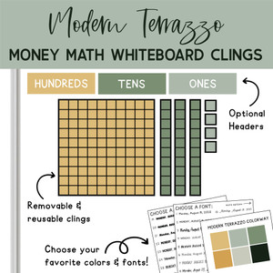 Modern Terrazzo Base 10 whiteboard clings