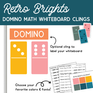Retro Brights domino whiteboard clings