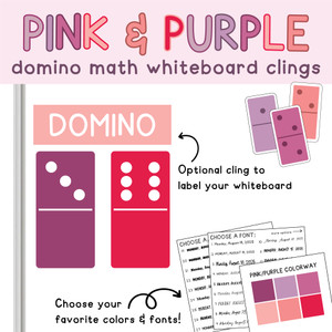 Pink and Purple domino whiteboard clings