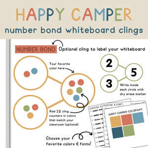 happy camper number bond whiteboard clings happy camper number bond whiteboard clings