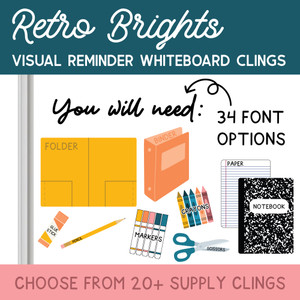 Retro Brights You Will Need school supply whiteboard clings