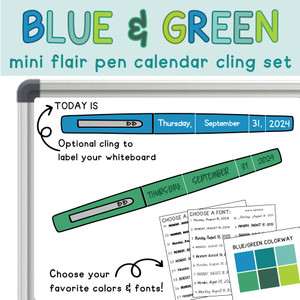 flair pen whiteboard cling date