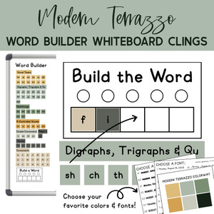 Modern Terrazzo Word Builder whiteboard clings