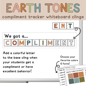 earth tones classroom compliment tracker