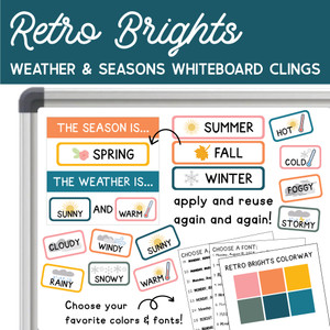 retro brights weather and seasons whiteboard display retro brights weather and seasons whiteboard display