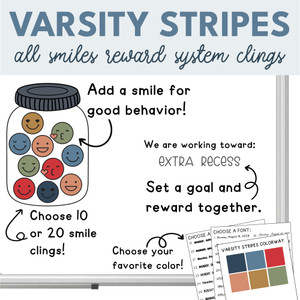 varsity stripes all smiles whiteboard reward system clings