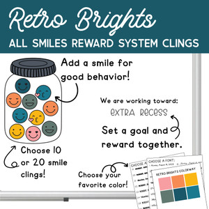 Retro Brights All Smiles Incentive Jar Classroom Reward System Cling for the Whiteboard Retro Brights All Smiles Incentive Jar Classroom Reward System Cling for the Whiteboard