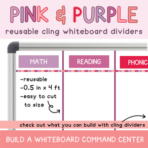 pink and purple whiteboard dividers