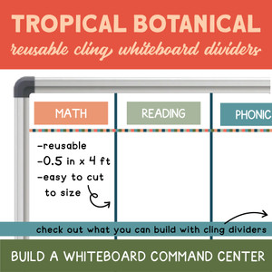 tropical botanical whiteboard cling dividers tropical botanical whiteboard cling dividers