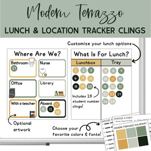 modern terrazzo location and lunch classroom tracker