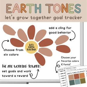 neutral flower display for classroom goal setting