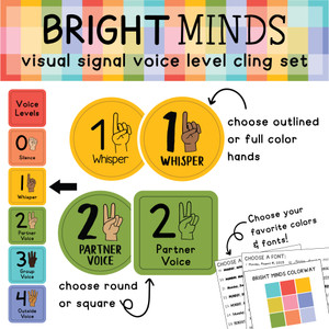 Bright Minds visual signal voice level whiteboard clings