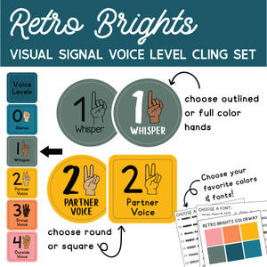 Retro Brights visual signal voice level whiteboard clings