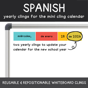 spanish mini cling calendar