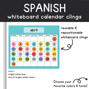 spanish classroom calendar