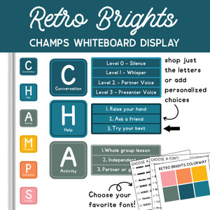 retro brights CHAMPS whiteboard display