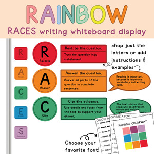 RACES writing strategy whiteboard display