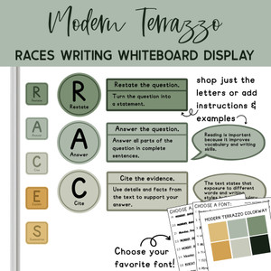 RACES writing strategy whiteboard clings