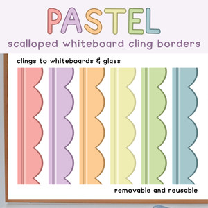 pastel whiteboard cling borders