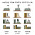 TEA letter clings in sample fonts with black or color text